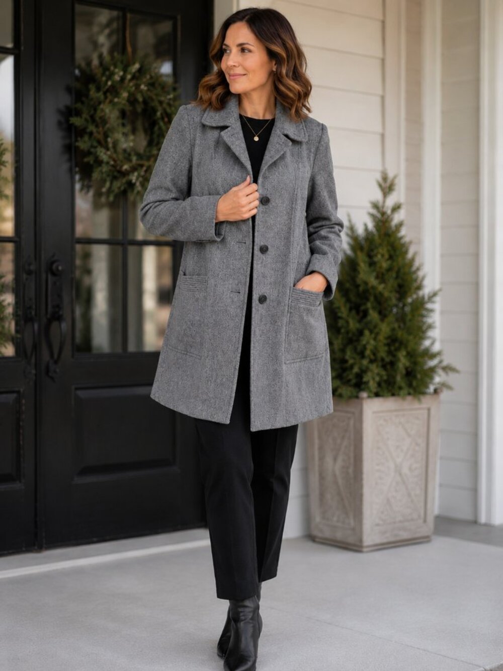 🩶 Vintage Alorna Wool Blend Coat – Made in USA